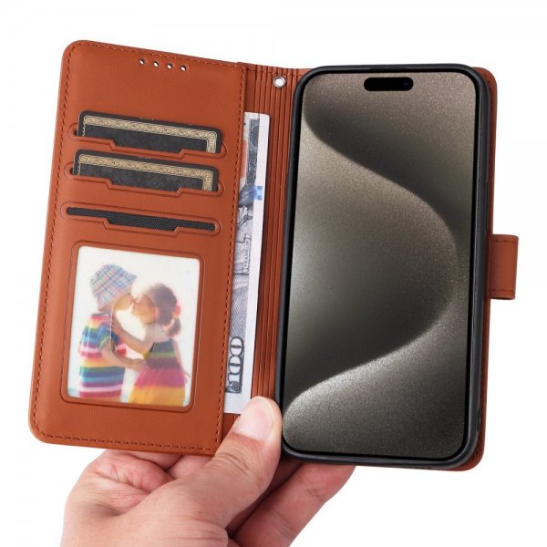Betopnice iPhone 15 Pro Max -kotelo irrotettavalla kuorella 005 Ruskea