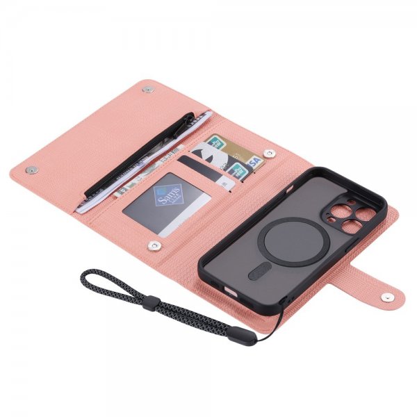 VILI iPhone 15 Pro Max -kotelo irrotettavalla kuorella, GHB Series MagSafe, pinkki