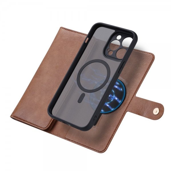 VILI iPhone 15 Pro Max Kuori Irrotettavalla Kuorella GV Series MagSafe Ruskea