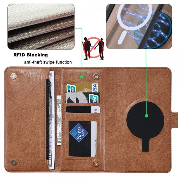 VILI iPhone 15 Pro Max Kuori Irrotettavalla Kuorella GV Series MagSafe Ruskea
