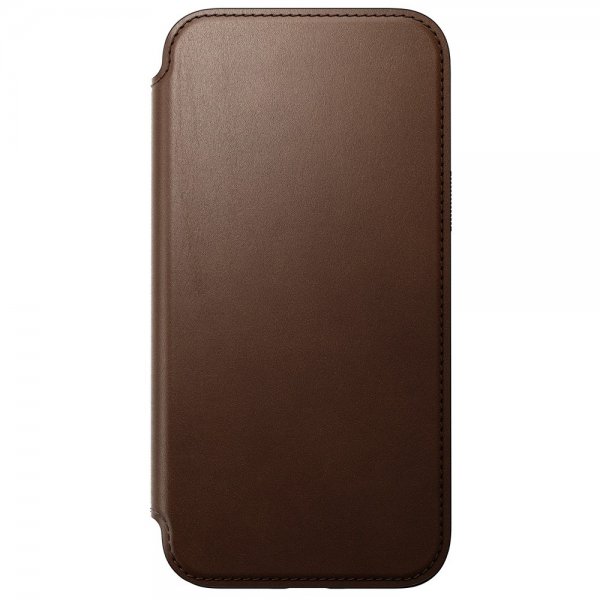 Nomad iPhone 15 Pro Max Modern Leather Folio -suojakotelo, ruskea