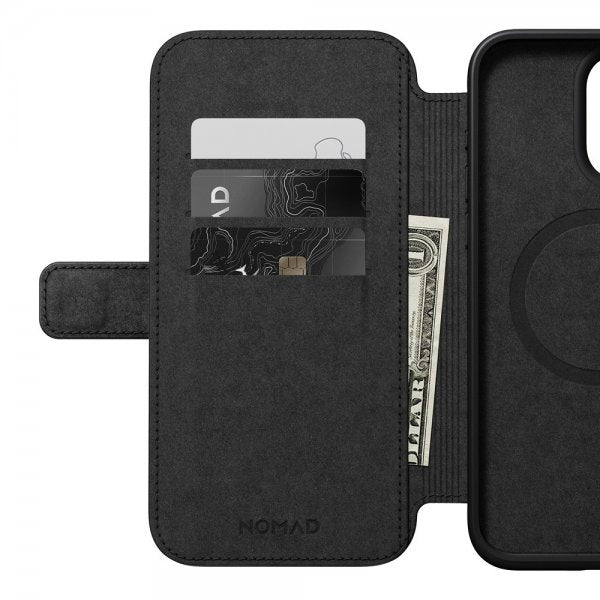 Nomad iPhone 15 Pro Max Modern Leather Folio -suojakotelo, ruskea
