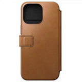 Nomad iPhone 15 Pro Max Modern Leather Folio -suojakotelo, English Tan
