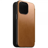 Nomad iPhone 15 Pro Max Modern Leather Folio -suojakotelo, English Tan