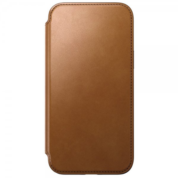 Nomad iPhone 15 Pro Max Modern Leather Folio -suojakotelo, English Tan