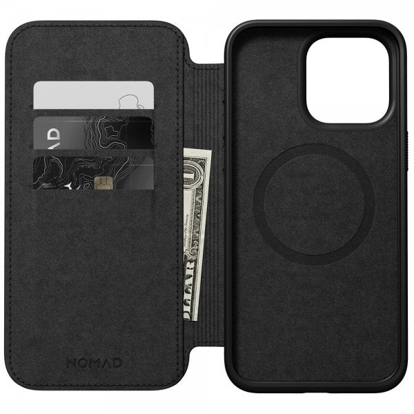 Nomad iPhone 15 Pro Max Modern Leather Folio -suojakotelo, English Tan