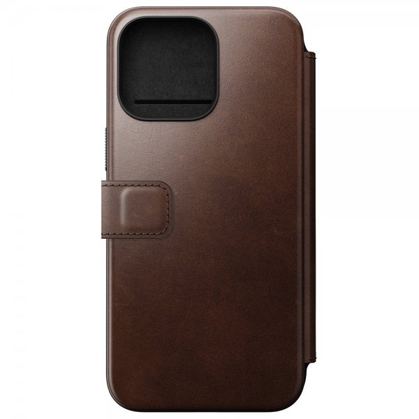 Nomad iPhone 15 Pro Max Modern Leather Folio -kotelo Horween Rustic Brown