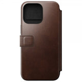 Nomad iPhone 15 Pro Max Modern Leather Folio -kotelo Horween Rustic Brown