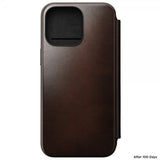 Nomad iPhone 15 Pro Max Modern Leather Folio -kotelo Horween Rustic Brown