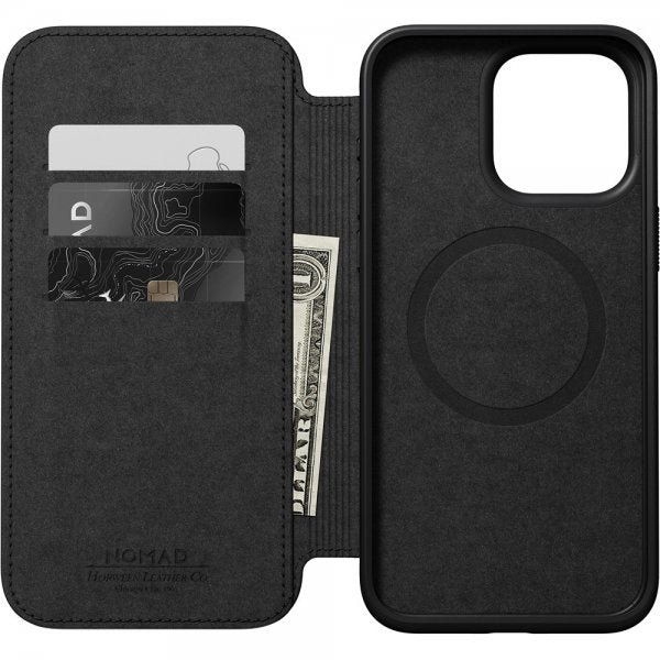 Nomad iPhone 15 Pro Max Modern Leather Folio -kotelo Horween Rustic Brown