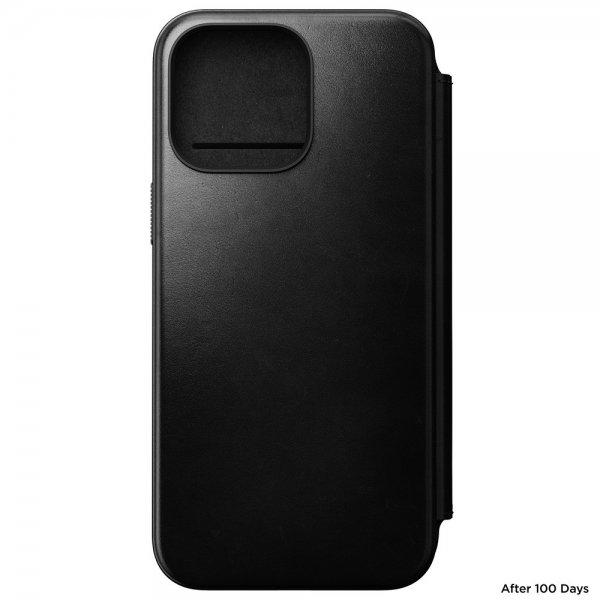 Nomad iPhone 15 Pro Max -kotelo, Modern Leather Folio, Horween, musta