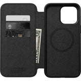 Nomad iPhone 15 Pro Max -kotelo, Modern Leather Folio, Horween, musta