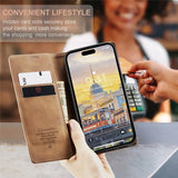CaseMe iPhone 15 Pro Max - Retro Flip -ruskea suojakotelo