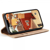 CaseMe iPhone 15 Pro Max - Retro Flip -ruskea suojakotelo