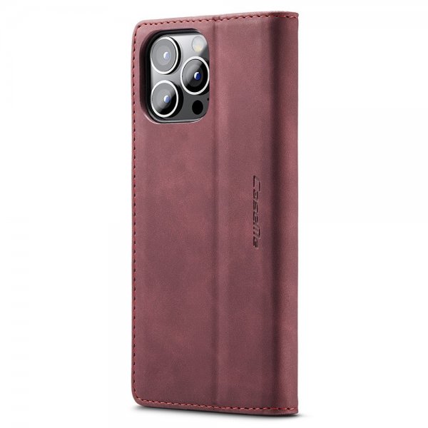 CaseMe iPhone 15 Pro Max -retro-läppäkotelo, punainen