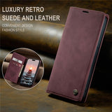 CaseMe iPhone 15 Pro Max -retro-läppäkotelo, punainen