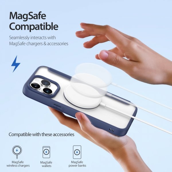 Dux Ducis iPhone 15 Pro Max Kotelo Skin X Pro Series MagSafe Sininen