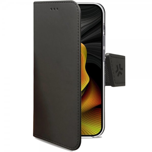 Celly iPhone 15 Pro Max -kotelo Wally Wallet Case Musta