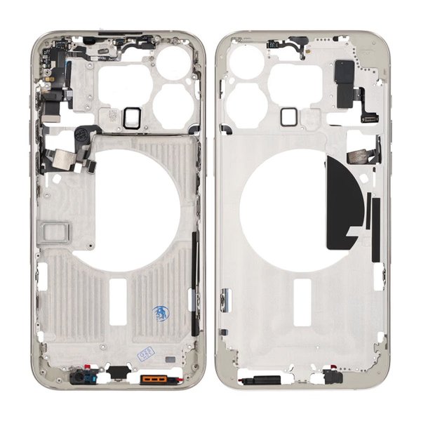 iPhone 15 Pro Max Keskirunko pienillä osilla OEM - Titaanivalkoinen