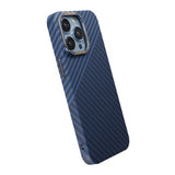 iPhone 15 Pro Max Kuori Hiilikuitukuvio Sininen Harmaa