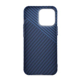 iPhone 15 Pro Max Kuori Hiilikuitukuvio Sininen Harmaa