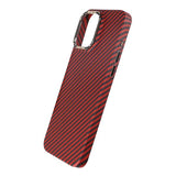 iPhone 15 Pro Max Kuori Hiilikuitukuvio Punainen