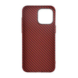 iPhone 15 Pro Max Kuori Hiilikuitukuvio Punainen