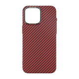 iPhone 15 Pro Max Kuori Hiilikuitukuvio Punainen