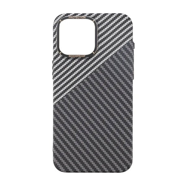 iPhone 15 Pro Max Kuori Hiilikuitukuvio Musta Valkoinen