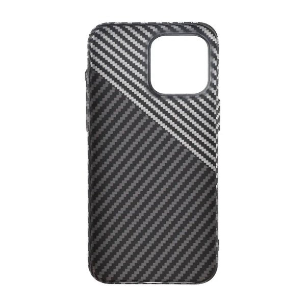 iPhone 15 Pro Max Kuori Hiilikuitukuvio Musta Valkoinen