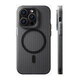 Rvelon iPhone 15 Pro Max -kuori aaltoilevalla MagSafe-pinnalla, musta