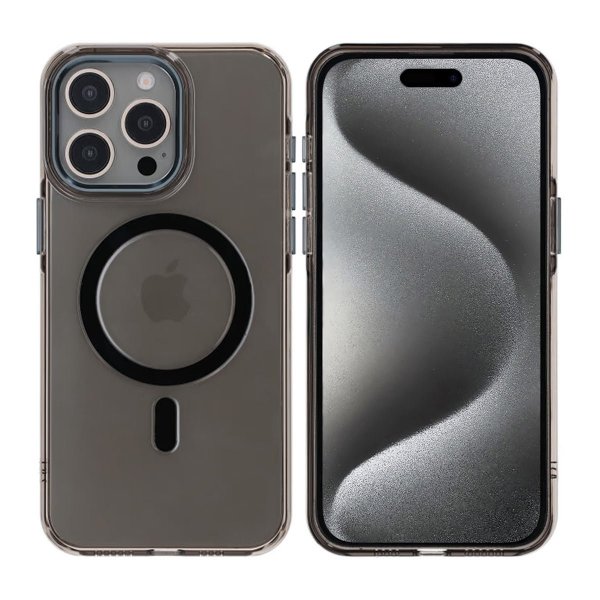 Rvelon iPhone 15 Pro Max Kuori TPU MagSafe Musta