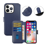 Rvelon iPhone 15 Pro Max -kotelo, aitoa nahkaa, sininen