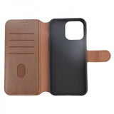 Rvelon iPhone 15 Pro Max -kotelo, aitoa nahkaa, ruskea