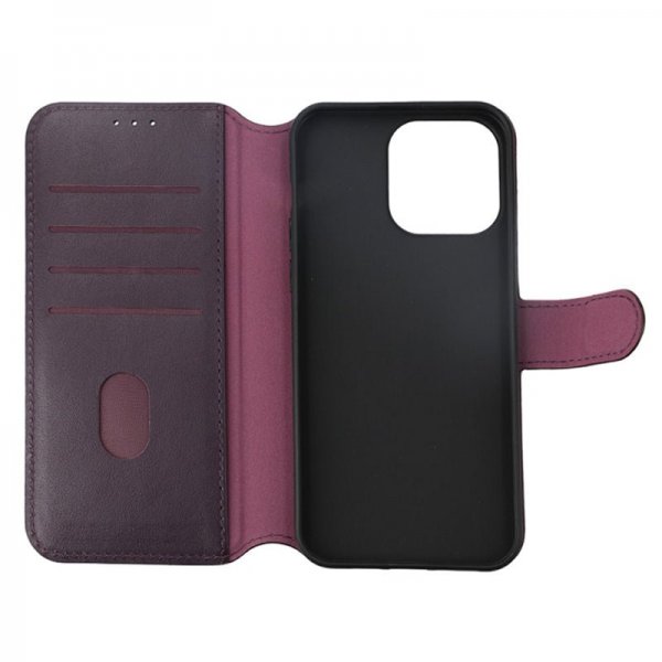 Rvelon iPhone 15 Pro Max Kuori Aitoa Nahkaa Violetti