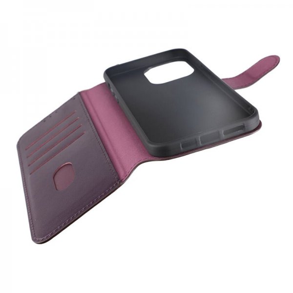 Rvelon iPhone 15 Pro Max Kuori Aitoa Nahkaa Violetti