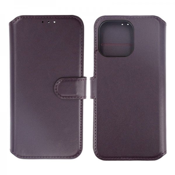 Rvelon iPhone 15 Pro Max Kuori Aitoa Nahkaa Violetti