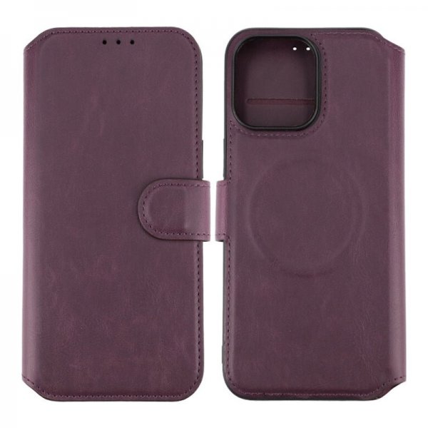 Rvelon iPhone 15 Pro Max suojakotelo 4 korttipaikkaa MagSafe violetti