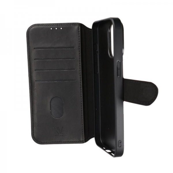 Rvelon iPhone 15 Pro Max Kuori 4 Korttipaikkaa MagSafe Musta