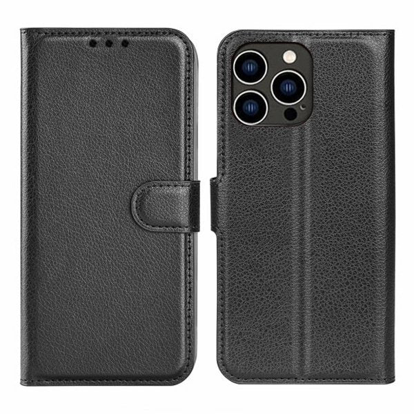 iPhone 15 Pro Max -kotelo jalustalla, musta