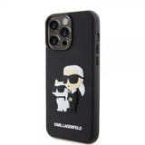 Karl Lagerfeld iPhone 15 Pro Max -suojakuori 3D Rubber Karl & Choupette Musta
