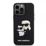 Karl Lagerfeld iPhone 15 Pro Max -suojakuori 3D Rubber Karl & Choupette Musta