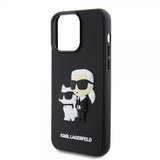 Karl Lagerfeld iPhone 15 Pro Max -suojakuori 3D Rubber Karl & Choupette Musta