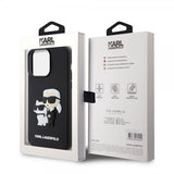 Karl Lagerfeld iPhone 15 Pro Max -suojakuori 3D Rubber Karl & Choupette Musta