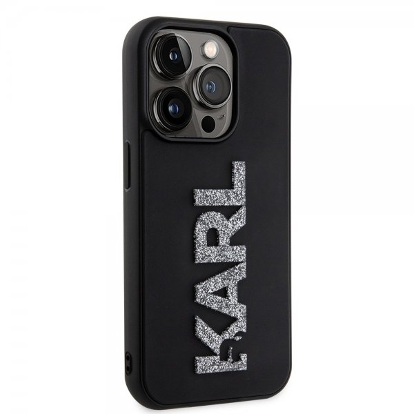 Karl Lagerfeld iPhone 15 Pro Max Kuori 3D Rubber Karl Musta