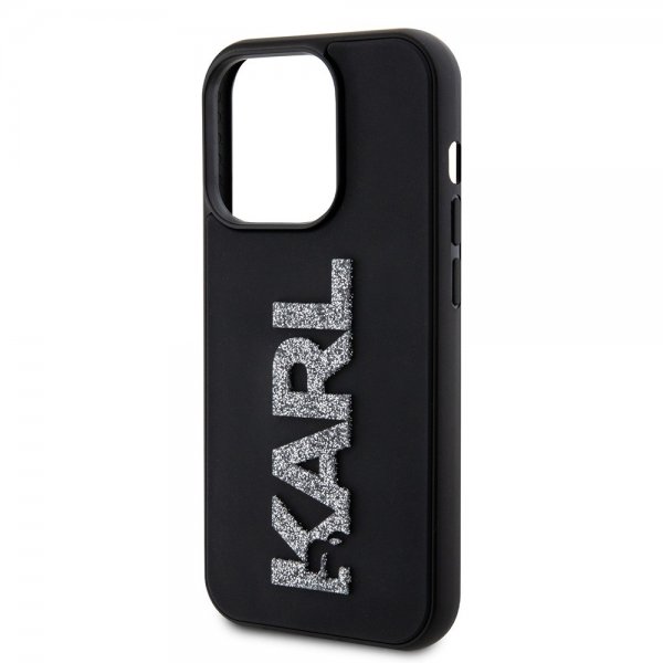 Karl Lagerfeld iPhone 15 Pro Max Kuori 3D Rubber Karl Musta