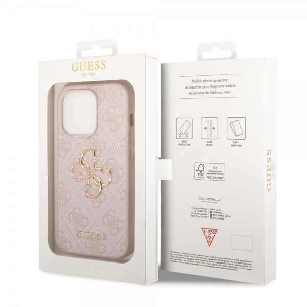 Guess iPhone 15 Pro Max Kuori 4G Logo Pinkki