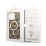 Guess iPhone 15 Pro Max Kuori 4G Pattern MagSafe Ruskea