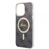 Guess iPhone 15 Pro Max Kuori 4G Pattern MagSafe Musta
