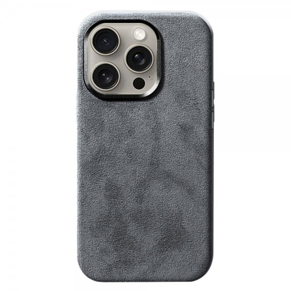 iPhone 15 Pro Max Alcantara MagSafe -kuori, harmaa